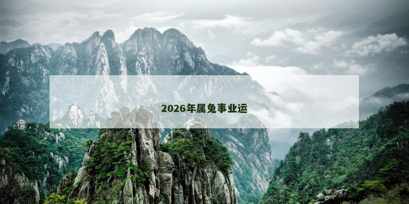 2026年属兔事业运