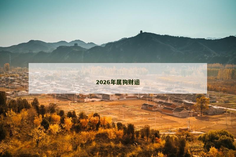 2026年属狗财运