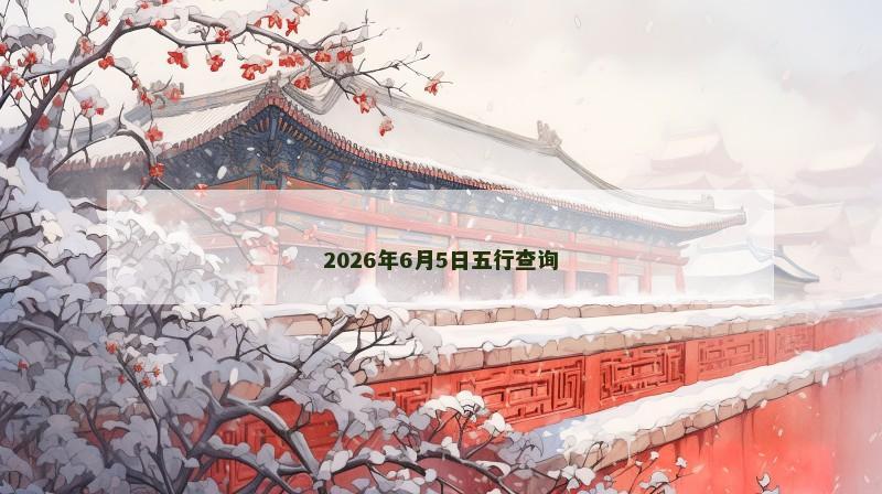 2026年6月5日五行查询