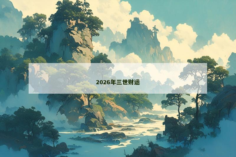 2026年三世财运