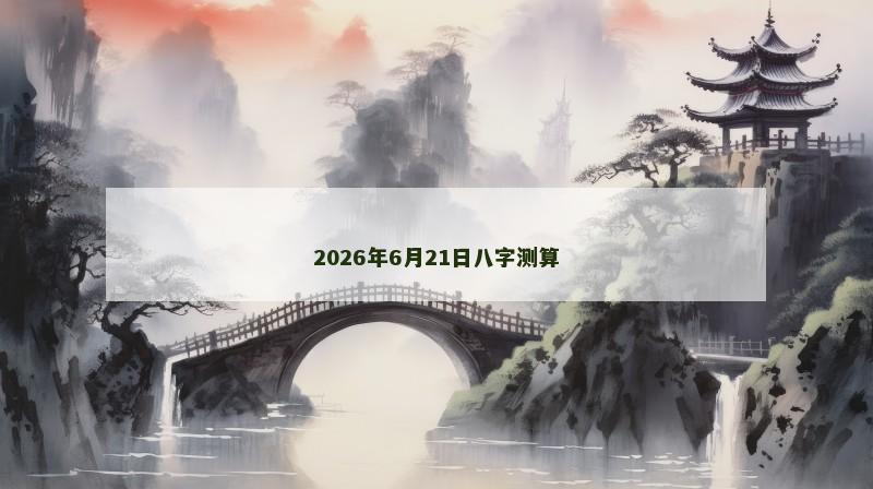 2026年6月21日八字测算