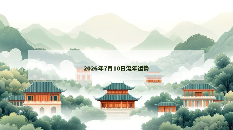 2026年7月10日流年运势