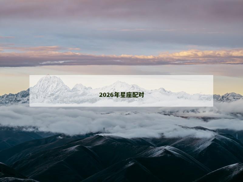 2026年星座配对